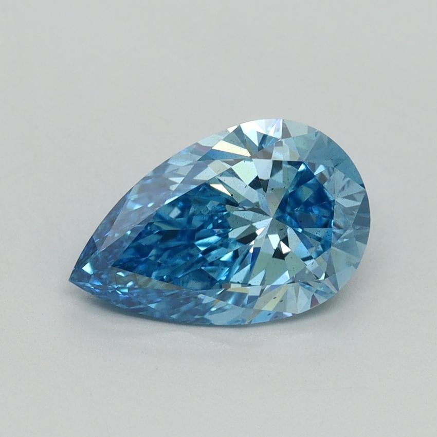 1.62 Ct. Fancy Vivid Malibu Blue Pear Lab Grown Diamond