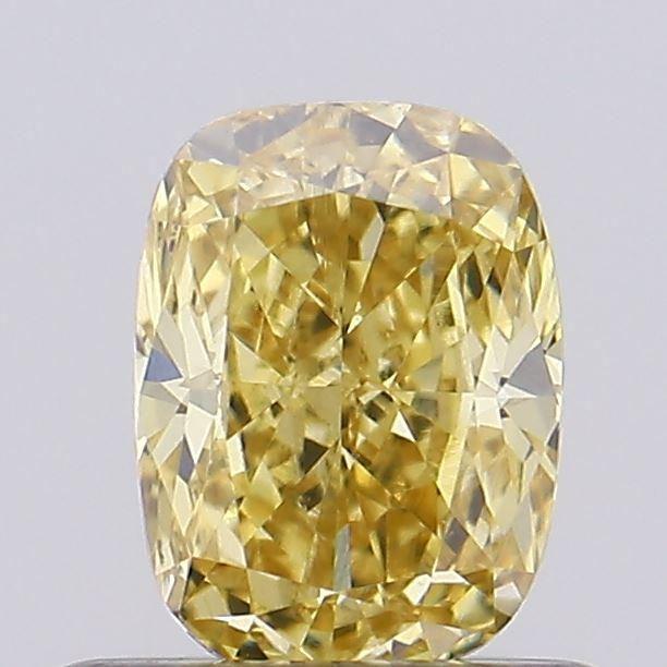 0.56 Ct. Fancy Intense Yellow Cushion Lab Grown Diamond