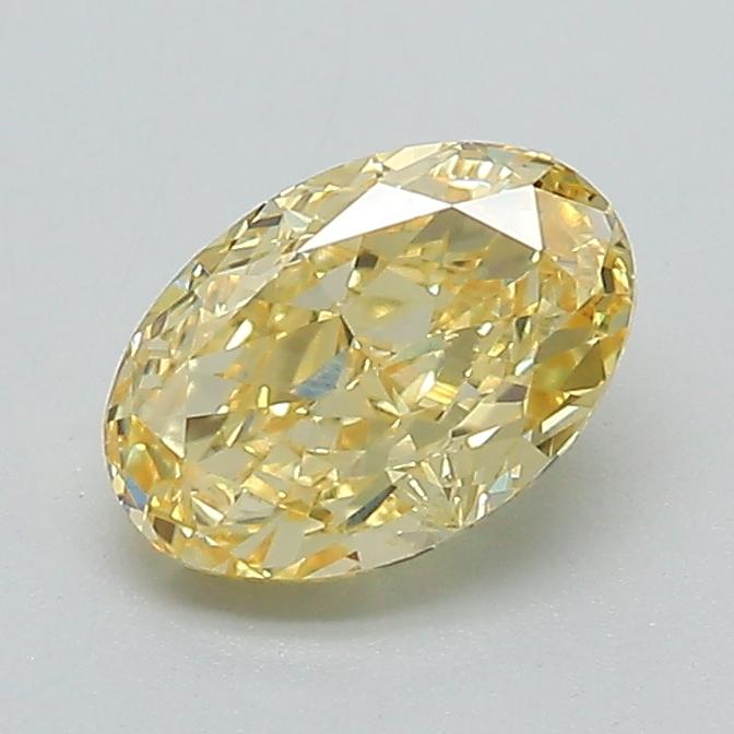 1.00 Ct. Fancy Vivid Yellow Oval Lab Grown Diamond