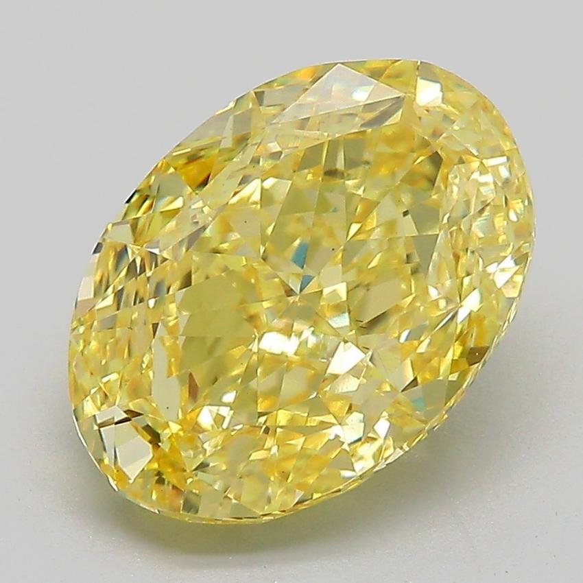 4.18 Ct. Fancy Vivid Yellow Oval Lab Grown Diamond
