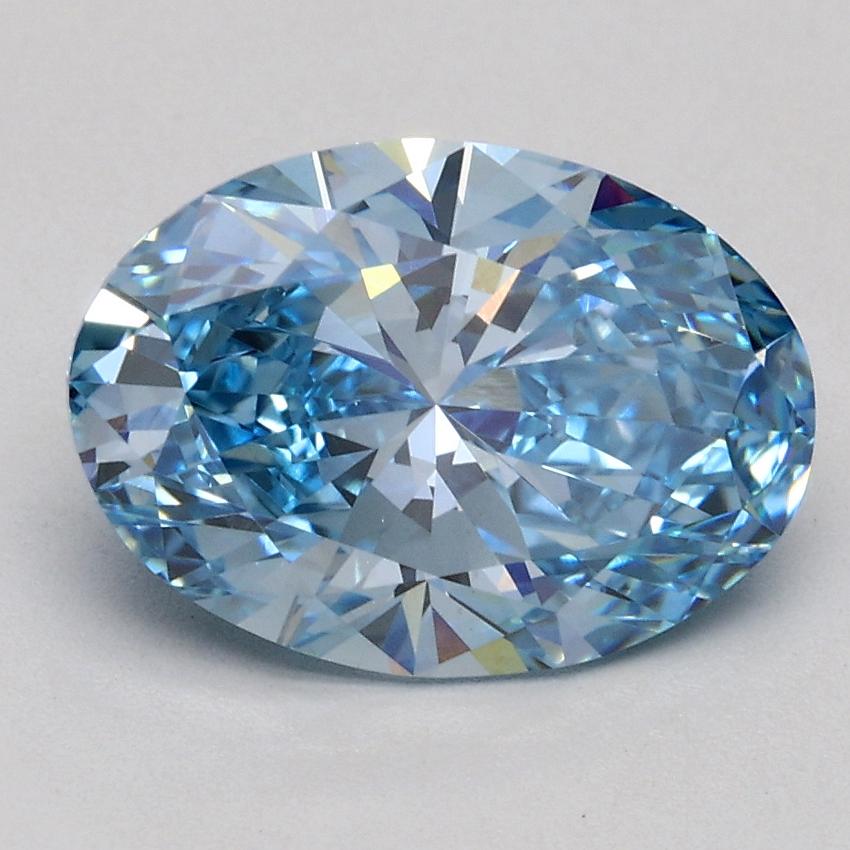 2.03 Ct. Fancy Vivid Blue Oval Lab Grown Diamond