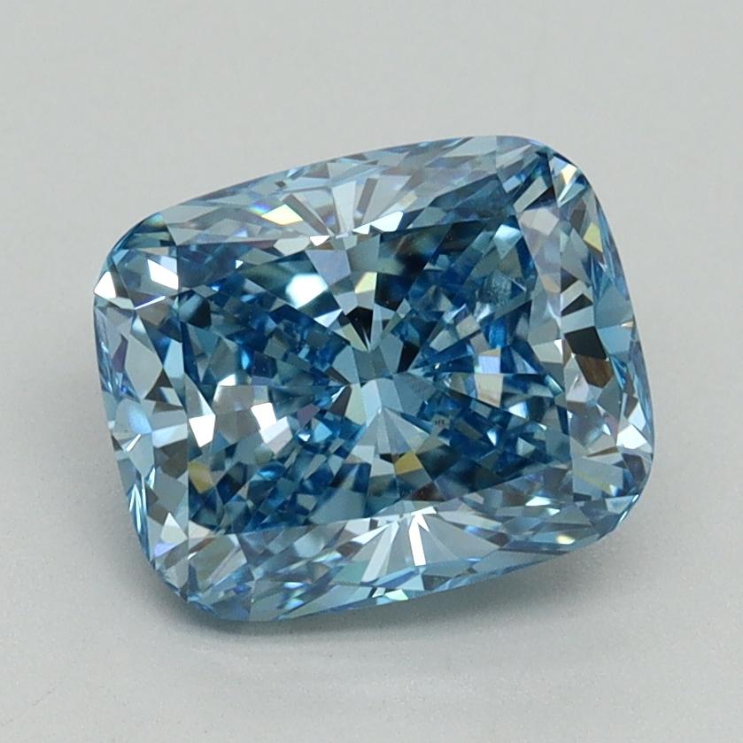 2.01 Ct. Fancy Vivid Blue Cushion Lab Grown Diamond