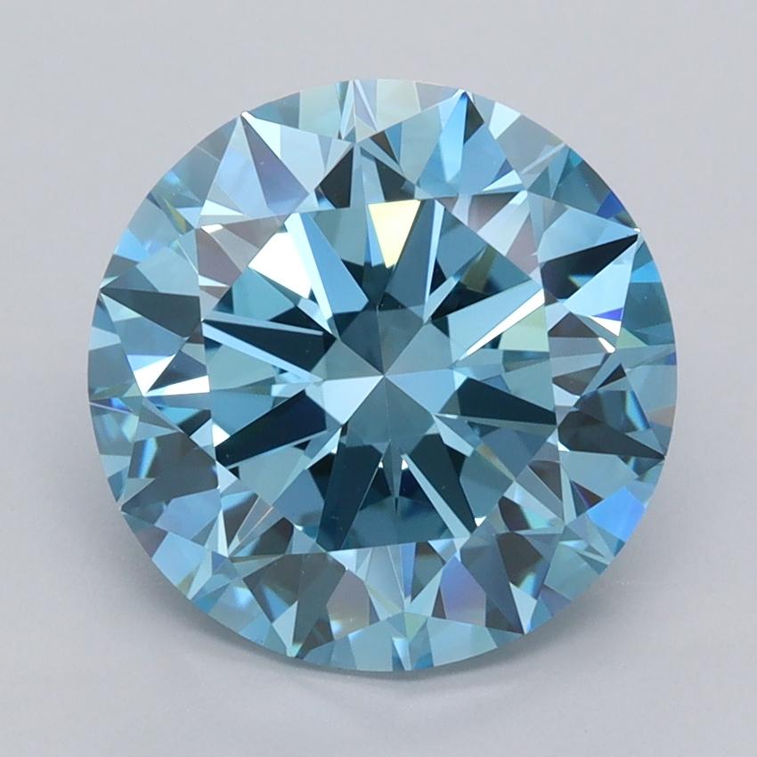 4.00 Ct. Fancy Vivid  Blue Round Lab Grown Diamond