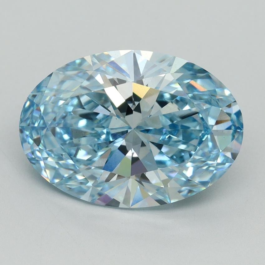 6.02 Ct. Fancy Vivid Blue Oval Lab Grown Diamond