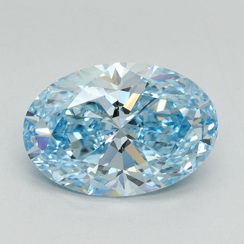 3.09 Ct. Fancy Vivid Blue Oval Lab Grown Diamond