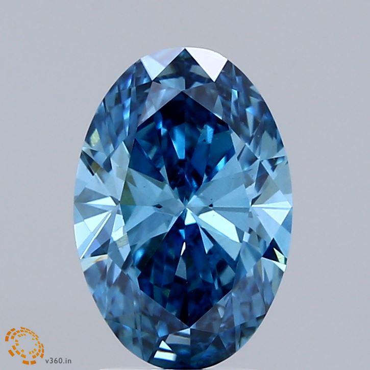 2.07 Ct. Fancy Vivid Blue Oval Lab Grown Diamond