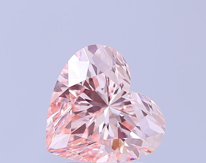3.09 Ct. Fancy Intense  Pink Heart Lab Grown Diamond