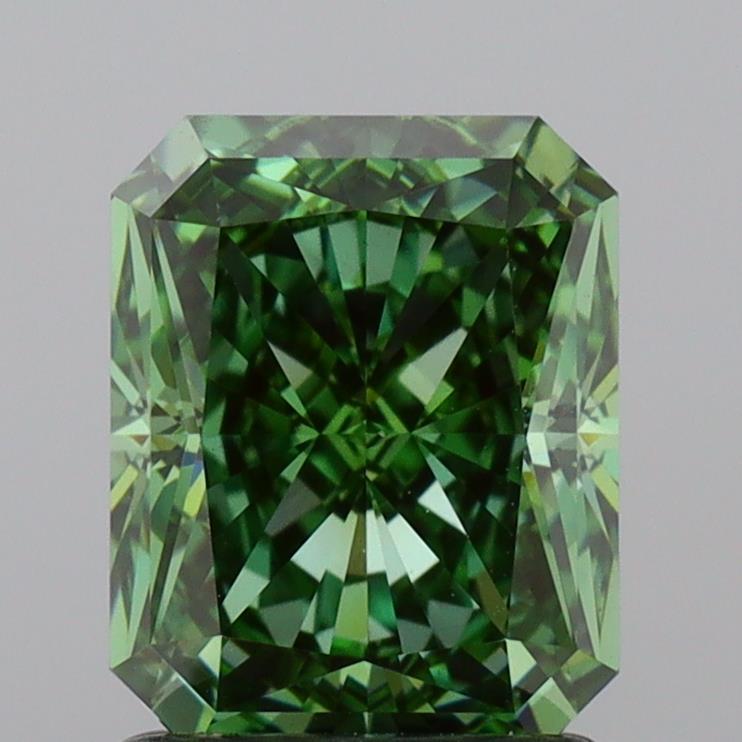 1.53 Ct. Fancy Vivid Green Radiant Lab Grown Diamond