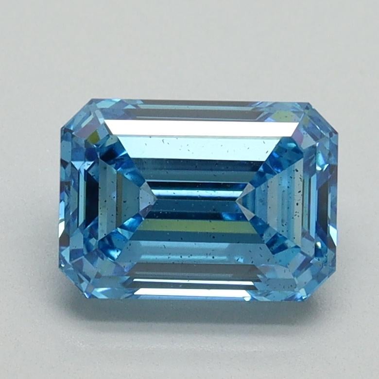 1.59 Ct. Fancy Vivid Malibu Blue Emerald Lab Grown Diamond