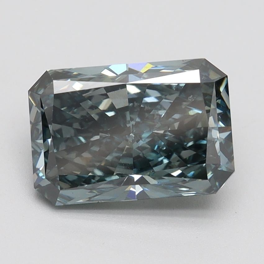 2.22 Ct. Fancy Vivid Green Blue Radiant Lab Grown Diamond