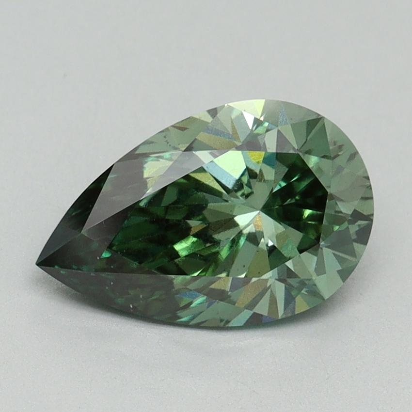 1.70 Ct. Fancy Vivid Green Pear Lab Grown Diamond