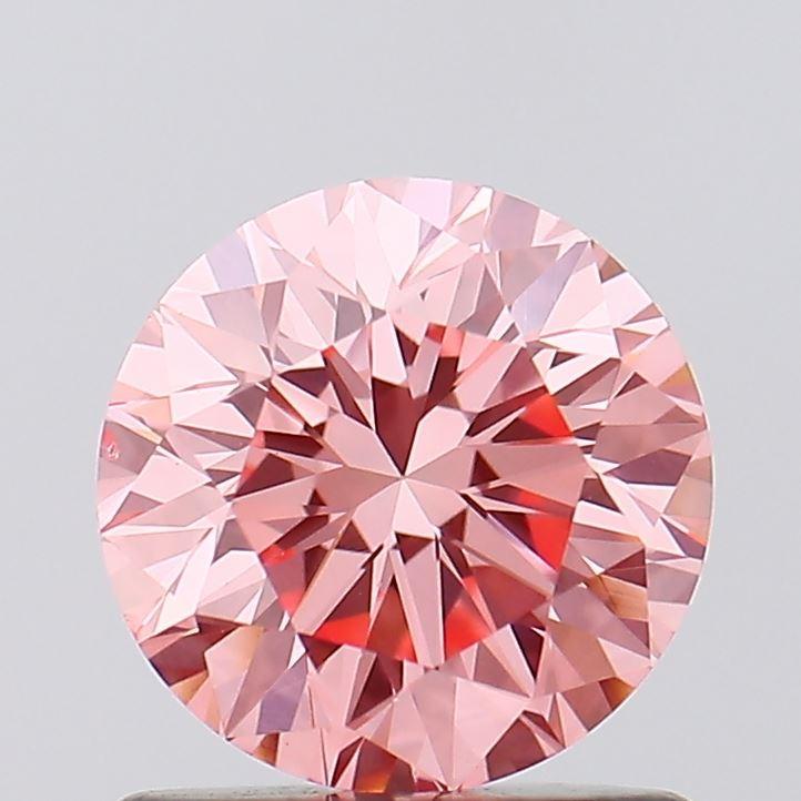0.91 Ct. Fancy Vivid Pink Round Lab Grown Diamond