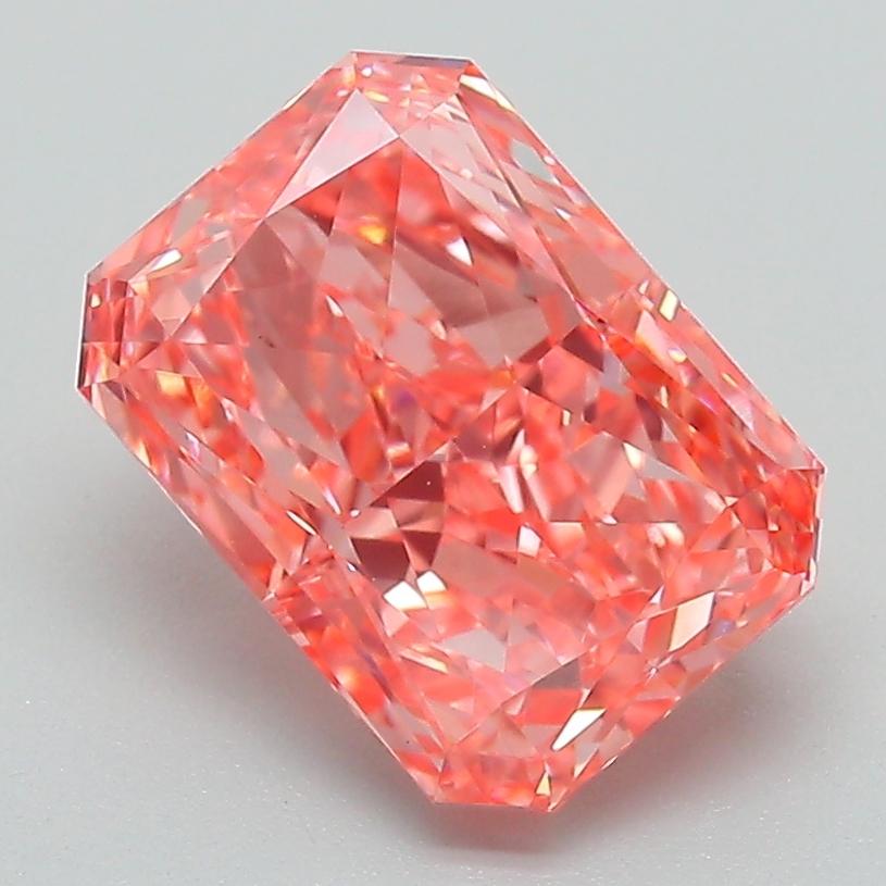 2.66 Ct. Fancy Vivid Pink Radiant Lab Grown Diamond
