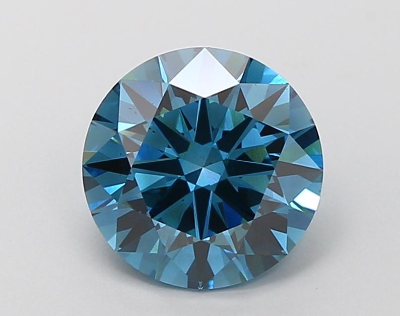 2.55 Ct. Fancy Vivid Blue Round Lab Grown Diamond