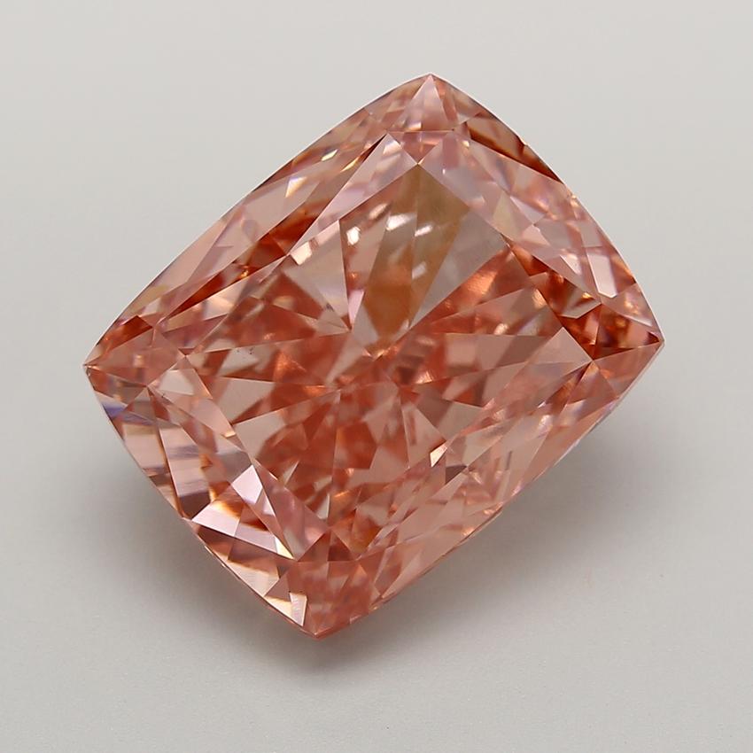 15.13 Ct. Fancy Vivid  Pink Cushion Lab Grown Diamond