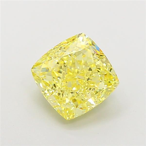 2.02 Ct. Fancy Intense Yellow Cushion Lab Grown Diamond