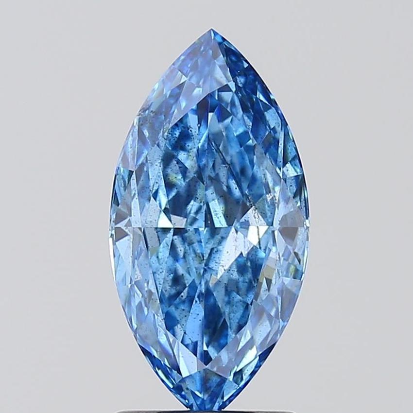 1.69 Ct. Fancy Vivid Blue Marquise Lab Grown Diamond