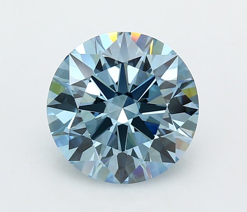 4.49 Ct. Fancy Intense  Blue Round Lab Grown Diamond