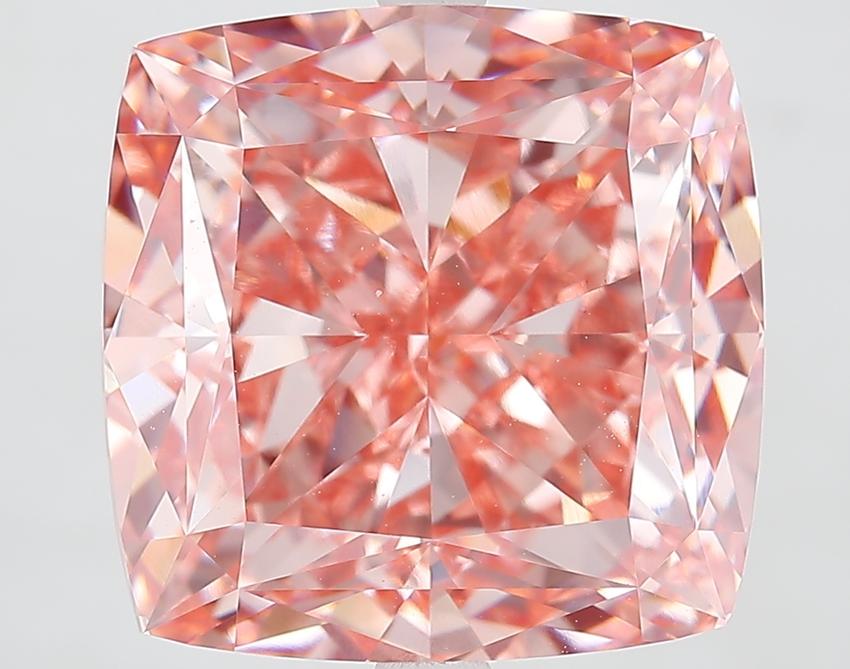 14.03 Ct. Fancy Vivid Pink Cushion Lab Grown Diamond