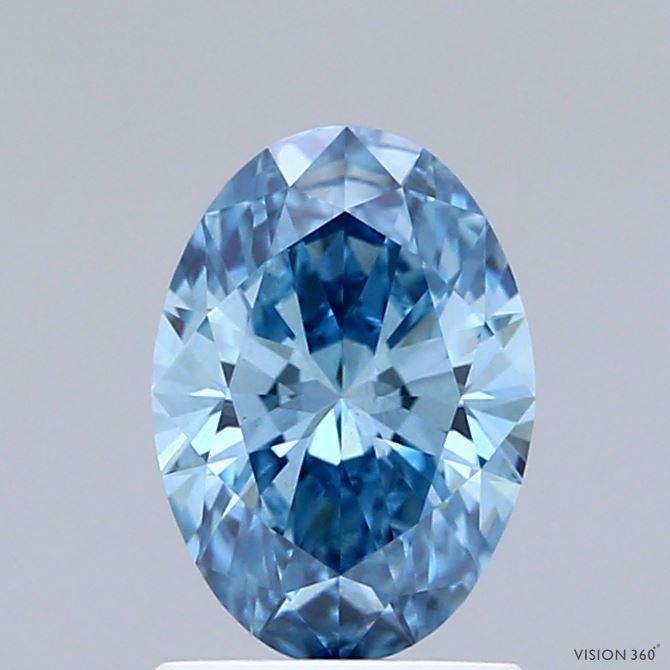 1.05 Ct. Fancy Vivid  Blue Oval Lab Grown Diamond