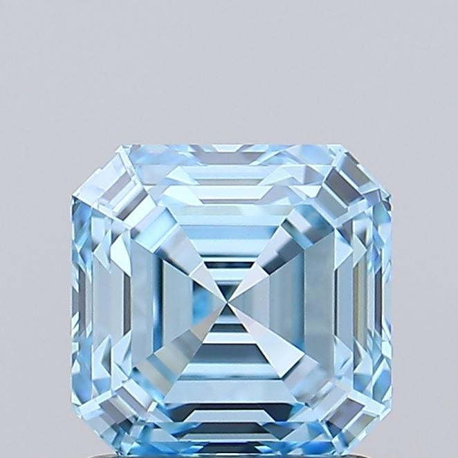 1.21 Ct. Fancy Vivid Blue Asscher Lab Grown Diamond