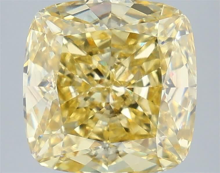 5.05 Ct. Fancy Intense Yellow Cushion Lab Grown Diamond
