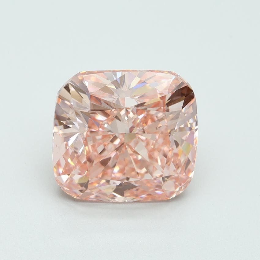 4.00 Ct. Fancy Vivid Pink Cushion Lab Grown Diamond