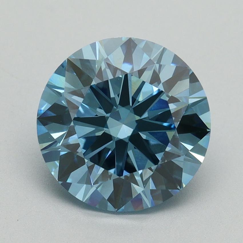 3.01 Ct. Fancy Vivid Blue Round Lab Grown Diamond
