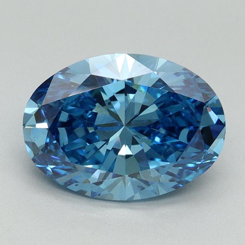 2.16 Ct. Fancy Vivid Blue Oval Lab Grown Diamond