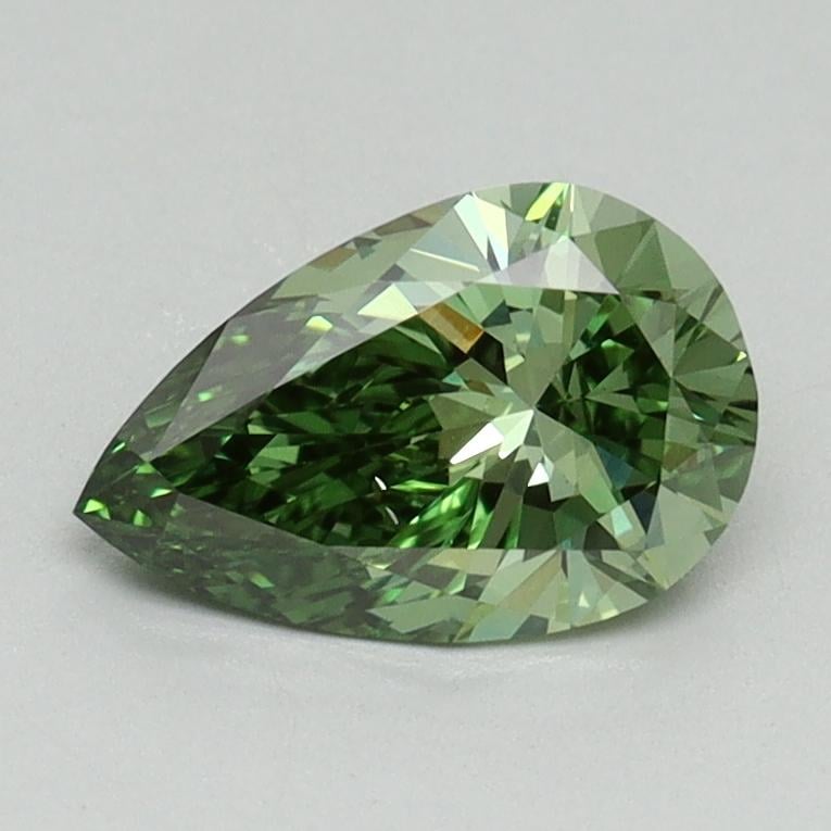 0.92 Ct. Fancy Vivid Green Pear Lab Grown Diamond