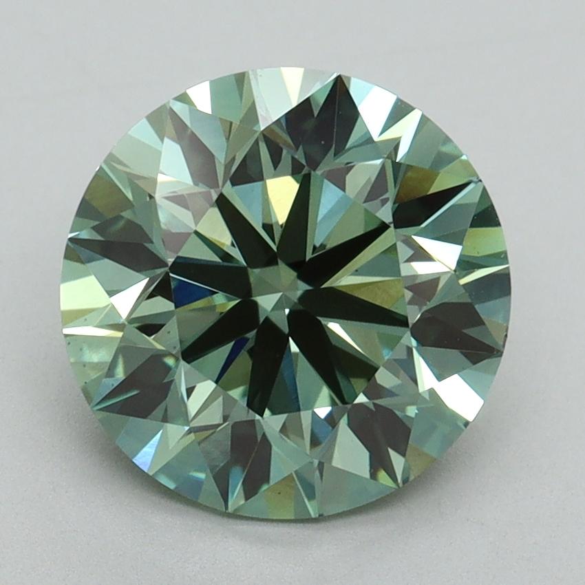 3.16 Ct. Fancy Vivid Green Round Lab Grown Diamond