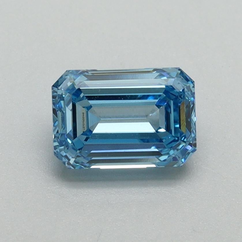 1.01 Ct. Fancy Vivid Blue Emerald Lab Grown Diamond