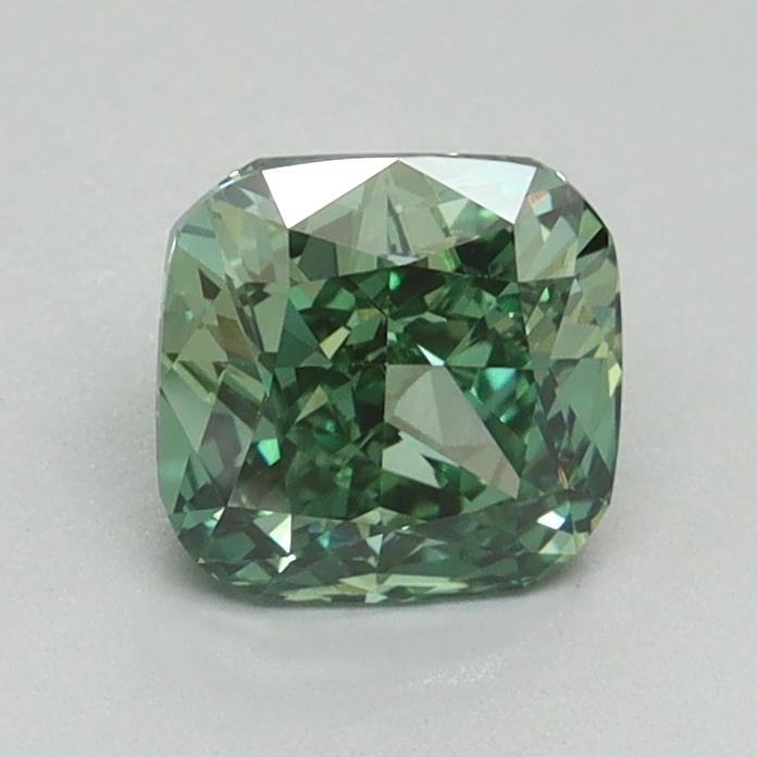 1.04 Ct. Fancy Vivid Green Cushion Lab Grown Diamond