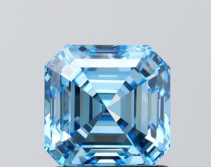 1.50 Ct. Fancy Vivid Blue Asscher Lab Grown Diamond