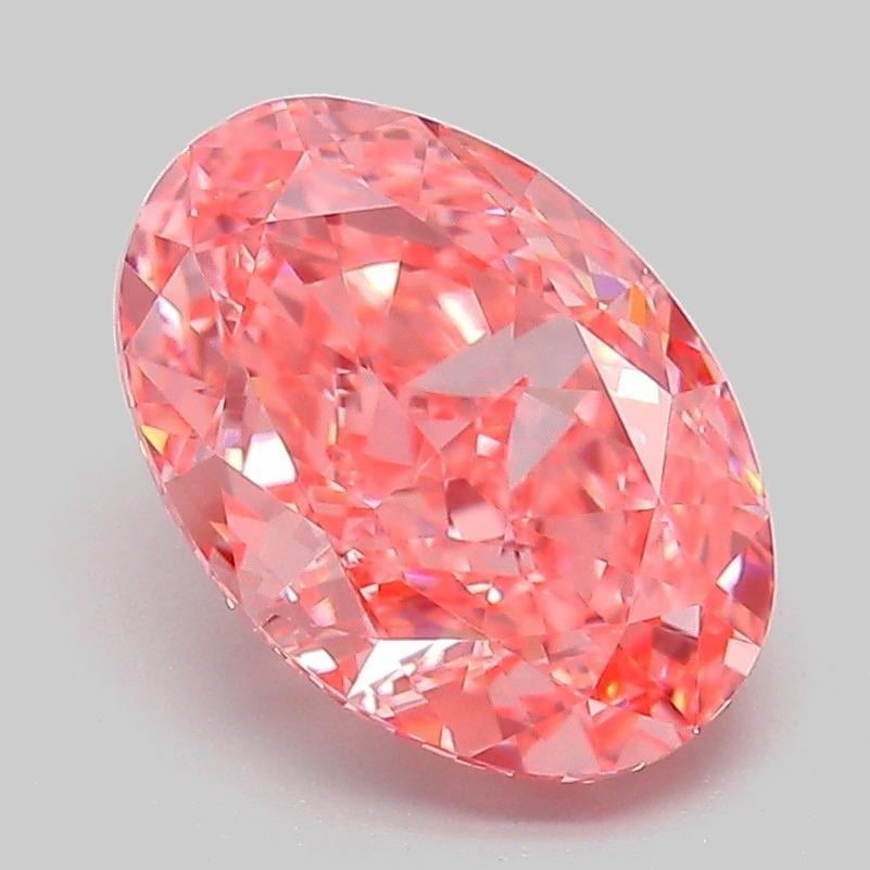 2.70 Ct. Fancy Vivid Pink Oval Lab Grown Diamond