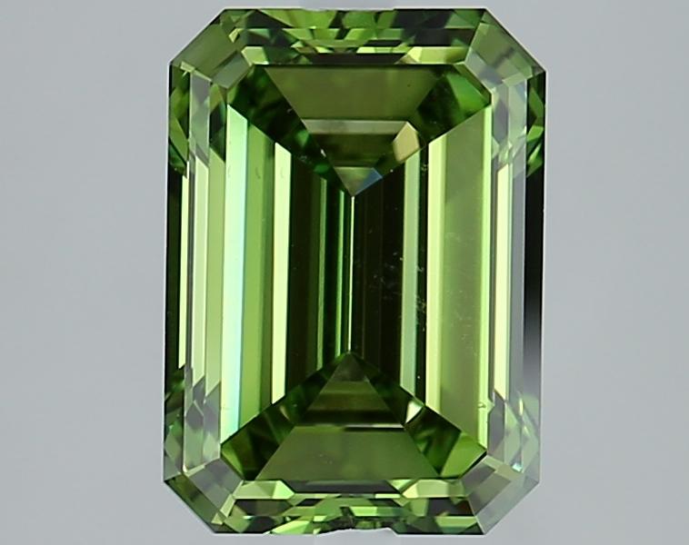 3.03 Ct. Fancy Vivid Green Emerald Lab Grown Diamond