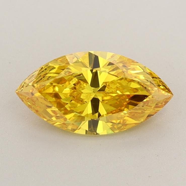0.65 Ct. Fancy Vivid Yellow Marquise Lab Grown Diamond