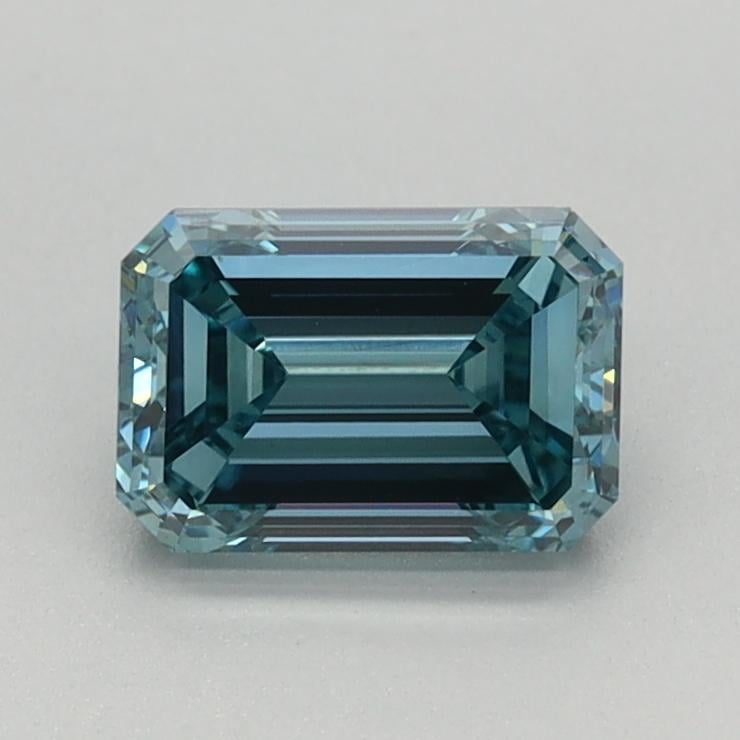 0.77 Ct. Fancy Vivid Green Blue Emerald Lab Grown Diamond