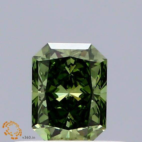0.36 Ct. Fancy Vivid Green Radiant Lab Grown Diamond