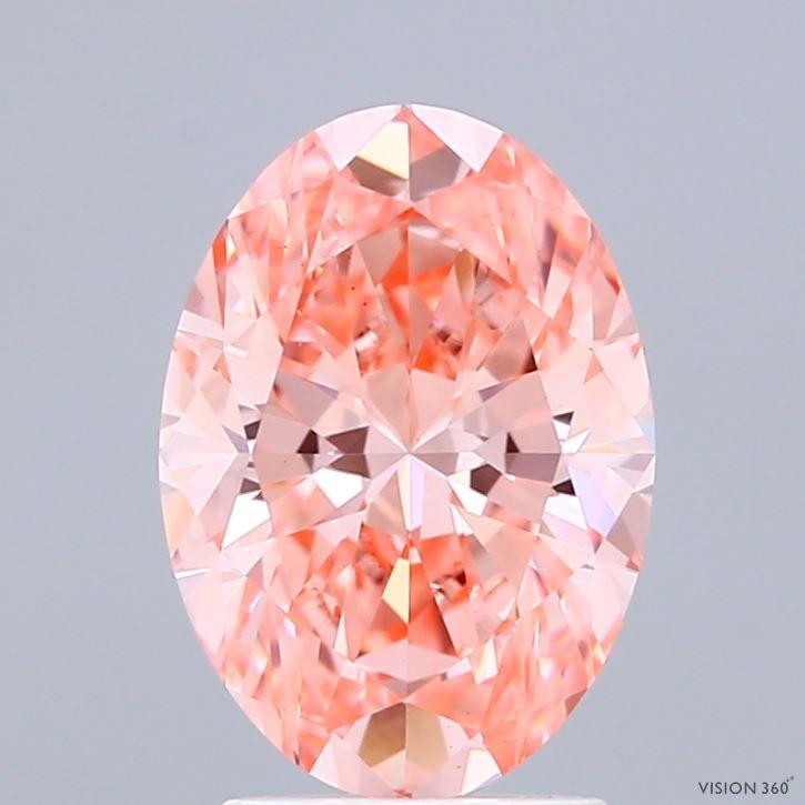 1.96 Ct. Fancy Vivid Pink Oval Lab Grown Diamond