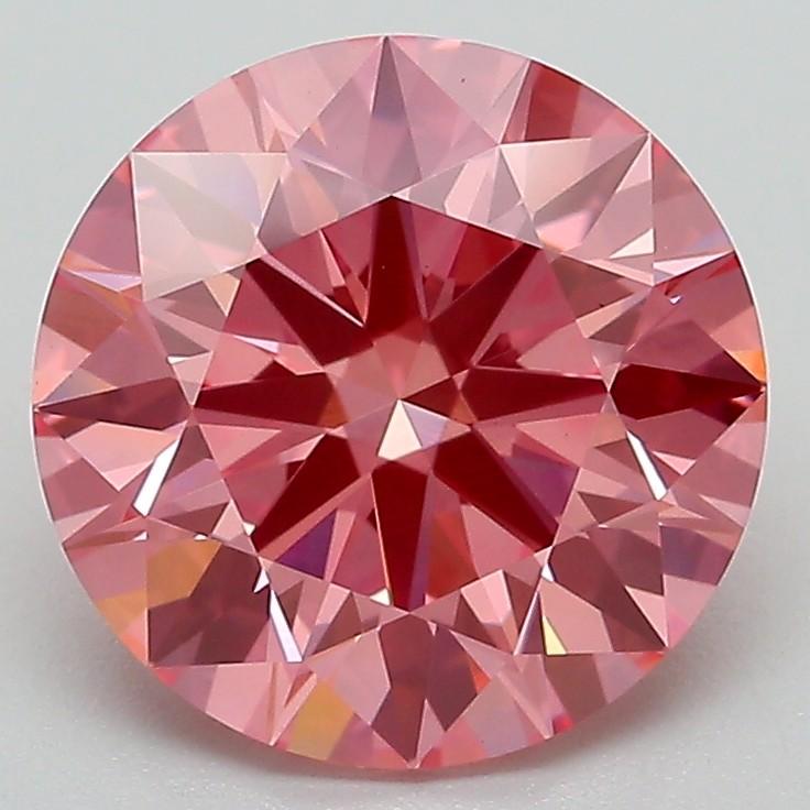 3.07 Ct. Fancy Vivid Pink Round Lab Grown Diamond
