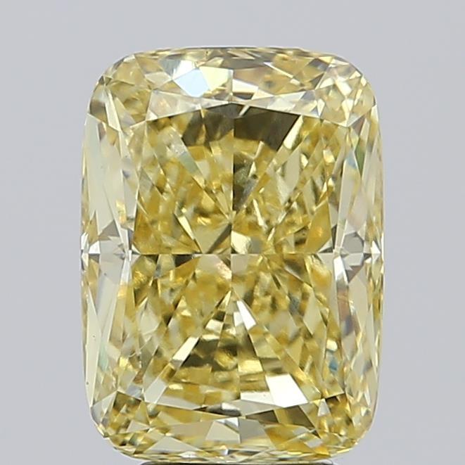 5.01 Ct. Fancy Intense Yellow Cushion Lab Grown Diamond