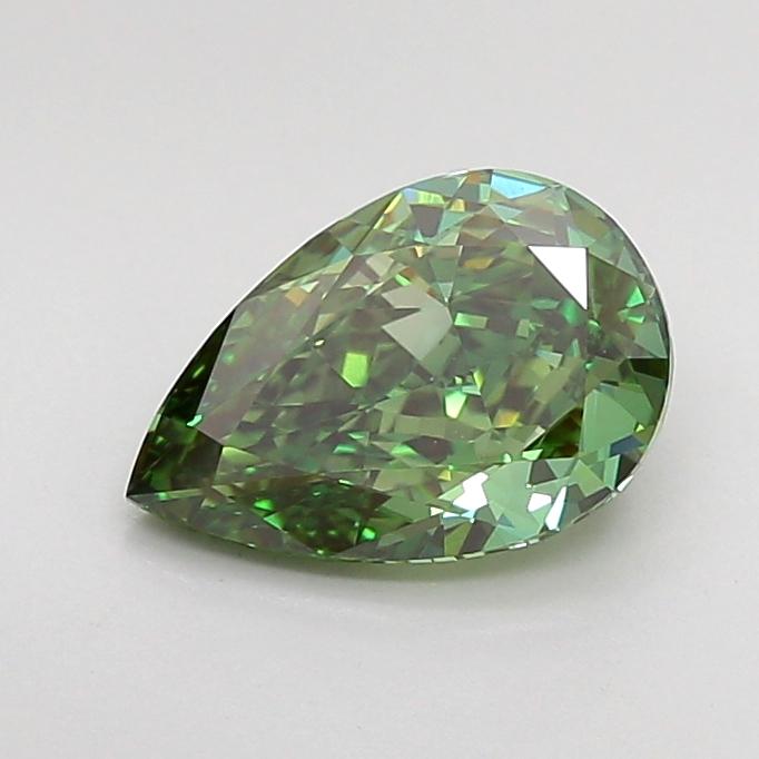 1.59 Ct. Fancy Vivid Green Pear Lab Grown Diamond