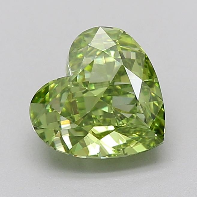 1.52 Ct. Fancy Vivid  Green Heart Lab Grown Diamond