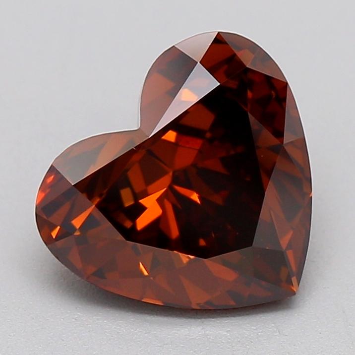 1.36 Ct. Fancy Deep  Orange Heart Lab Grown Diamond