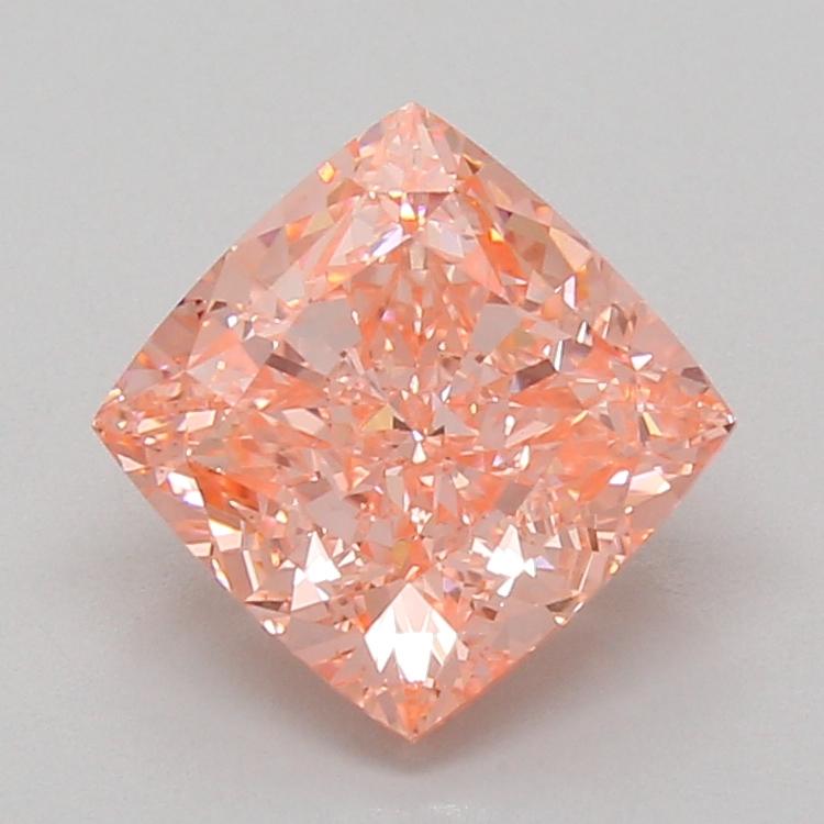 3.10 Ct. Fancy Vivid Pink Cushion Lab Grown Diamond