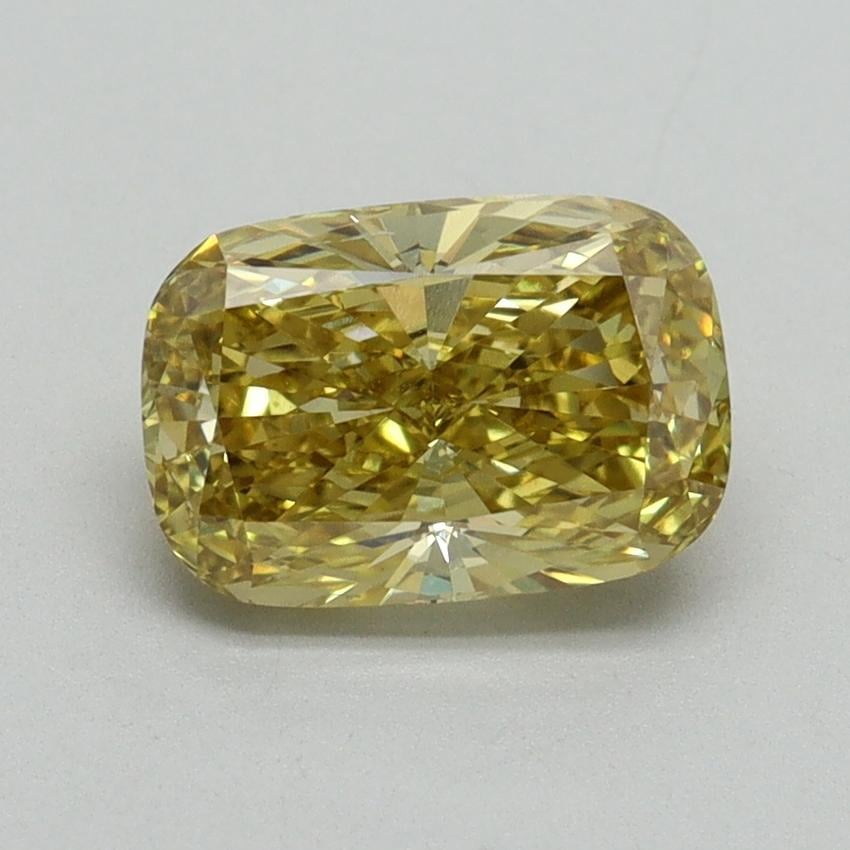 1.50 Ct. Fancy Vivid Yellow Cushion Lab Grown Diamond