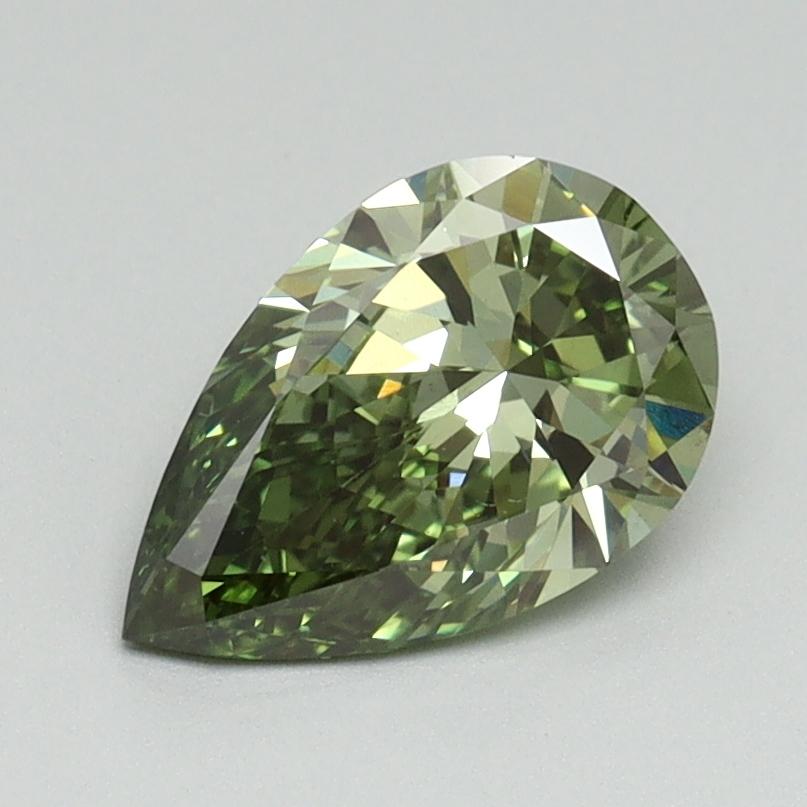 1.09 Ct. Fancy Vivid Green Pear Lab Grown Diamond