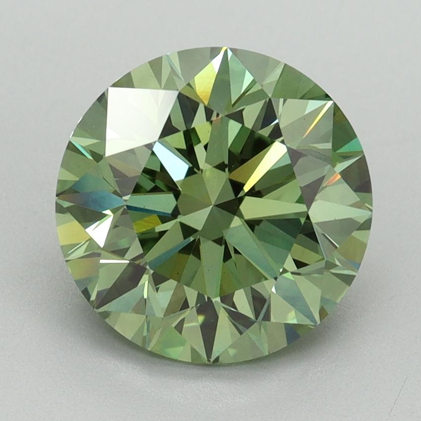 2.70 Ct. Fancy Vivid Green Round Lab Grown Diamond