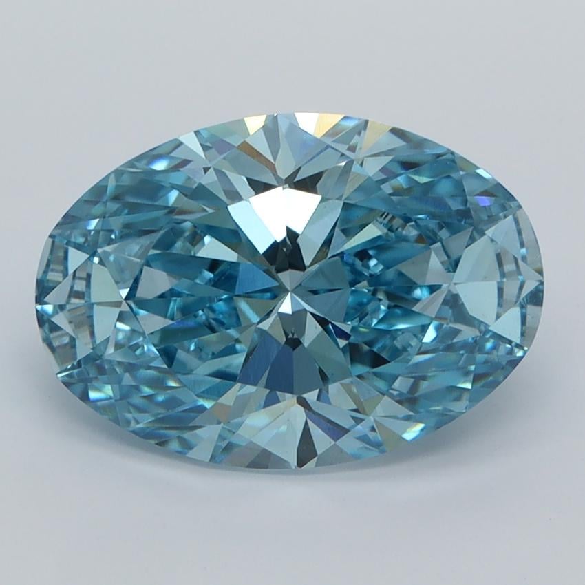 3.36 Ct. Fancy Vivid  Blue Oval Lab Grown Diamond